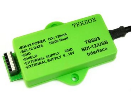 Das Bild zeigt den TBS03_SDI-12-USB-Konverter von TekBox